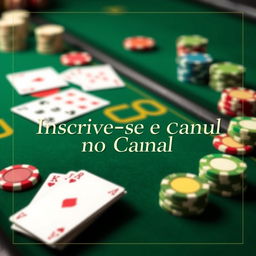 A visually appealing banner design for a YouTube poker channel with a background featuring a classic poker table scene, complete with cards and colorful poker chips