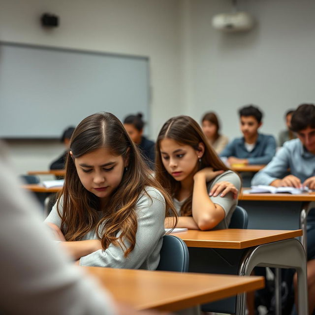 A classroom scene during the day, featuring a teacher explaining the requirements of the IB Diploma Program