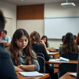 A classroom scene during the day, featuring a teacher explaining the requirements of the IB Diploma Program