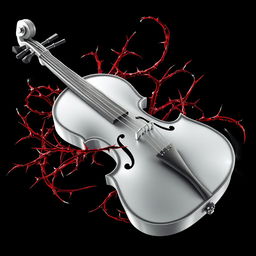 An animated portrayal of a deadly violin in striking white, featuring dynamic movement and fluid animation effects