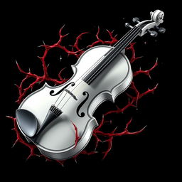 An animated portrayal of a deadly violin in striking white, featuring dynamic movement and fluid animation effects