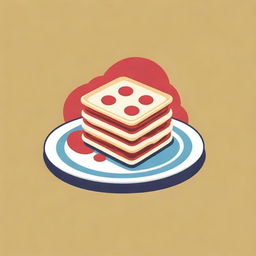 Revise the previous design to a more playful, vibrant, and cute pop-art style logo for the lasagna business. It should emphasize fun, colorfulness, and lovable elements connected to lasagna and Italian culture.