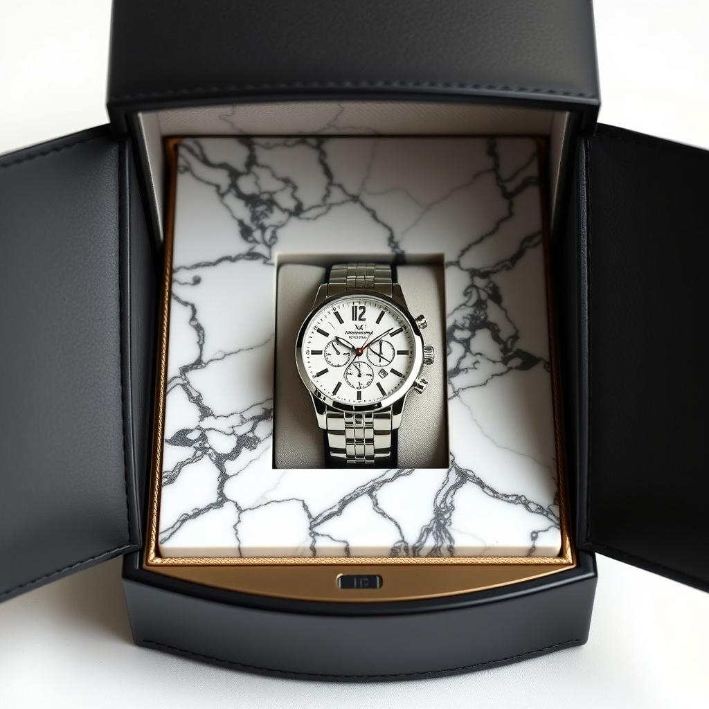 An elegant and luxurious branded packaging for the watch 'Suleymanov'