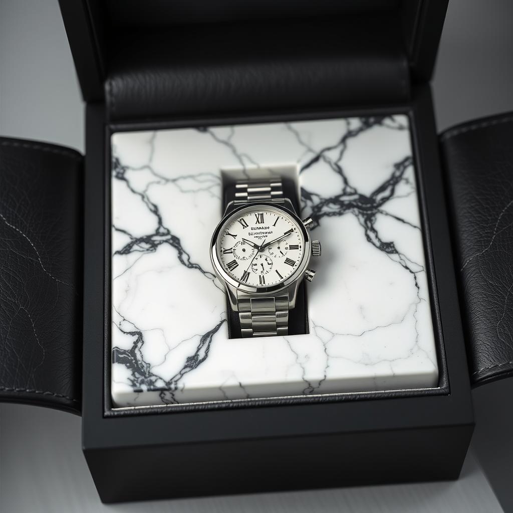 An elegant and luxurious branded packaging for the watch 'Suleymanov'