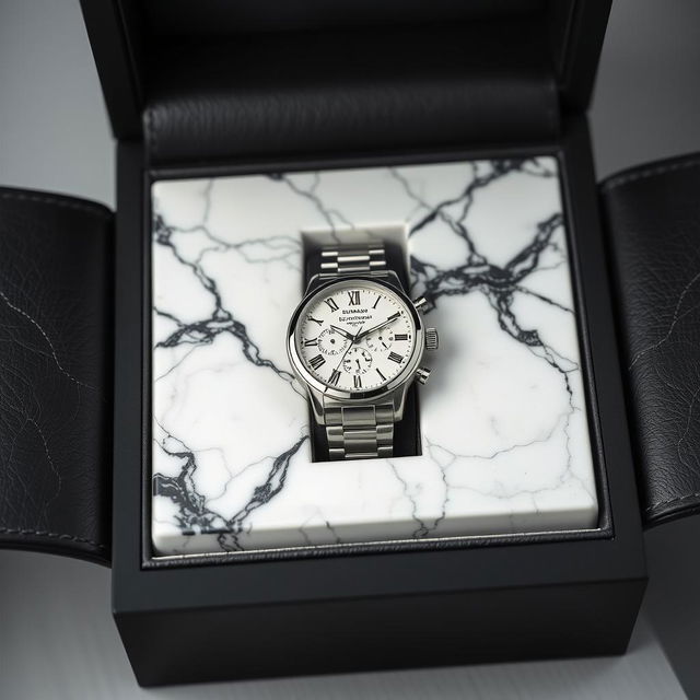 An elegant and luxurious branded packaging for the watch 'Suleymanov'