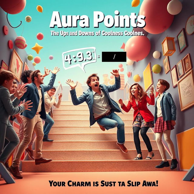 Create a humorous movie poster that creatively embodies the concept of 'Aura/Negative Aura