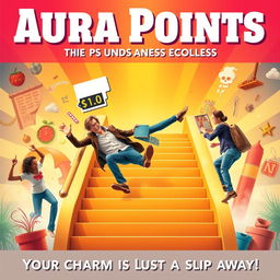 Create a humorous movie poster that creatively embodies the concept of 'Aura/Negative Aura