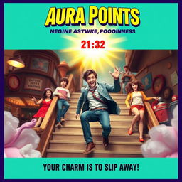 Create a humorous movie poster that creatively embodies the concept of 'Aura/Negative Aura
