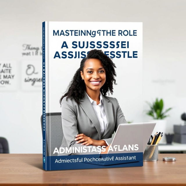 A professional e-book cover for 'Mastering the Role of a Successful Administrative Assistant', featuring a sleek and modern design