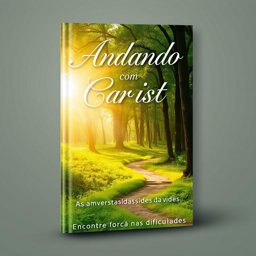 A book cover design for the title "Andando com Cristo - Nas adversidades da vida"