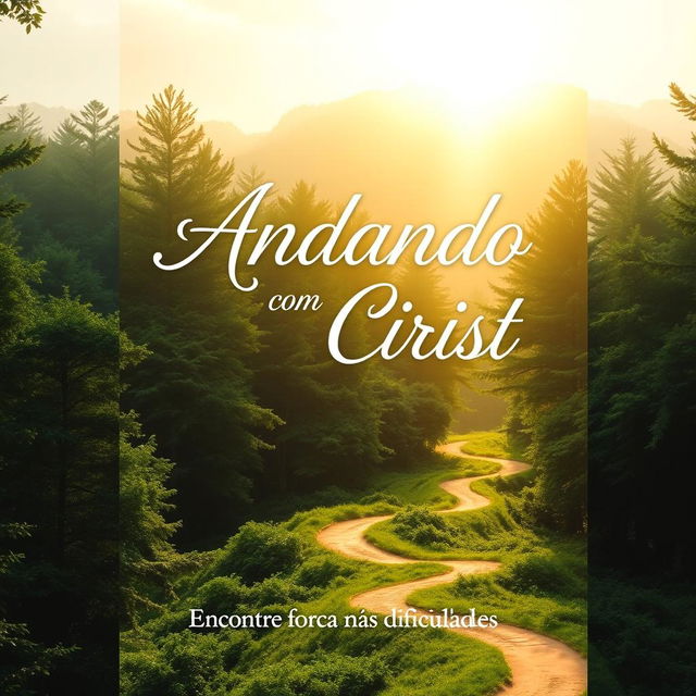 A book cover design for the title "Andando com Cristo - Nas adversidades da vida"