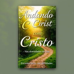 A book cover design for the title "Andando com Cristo - Nas adversidades da vida"