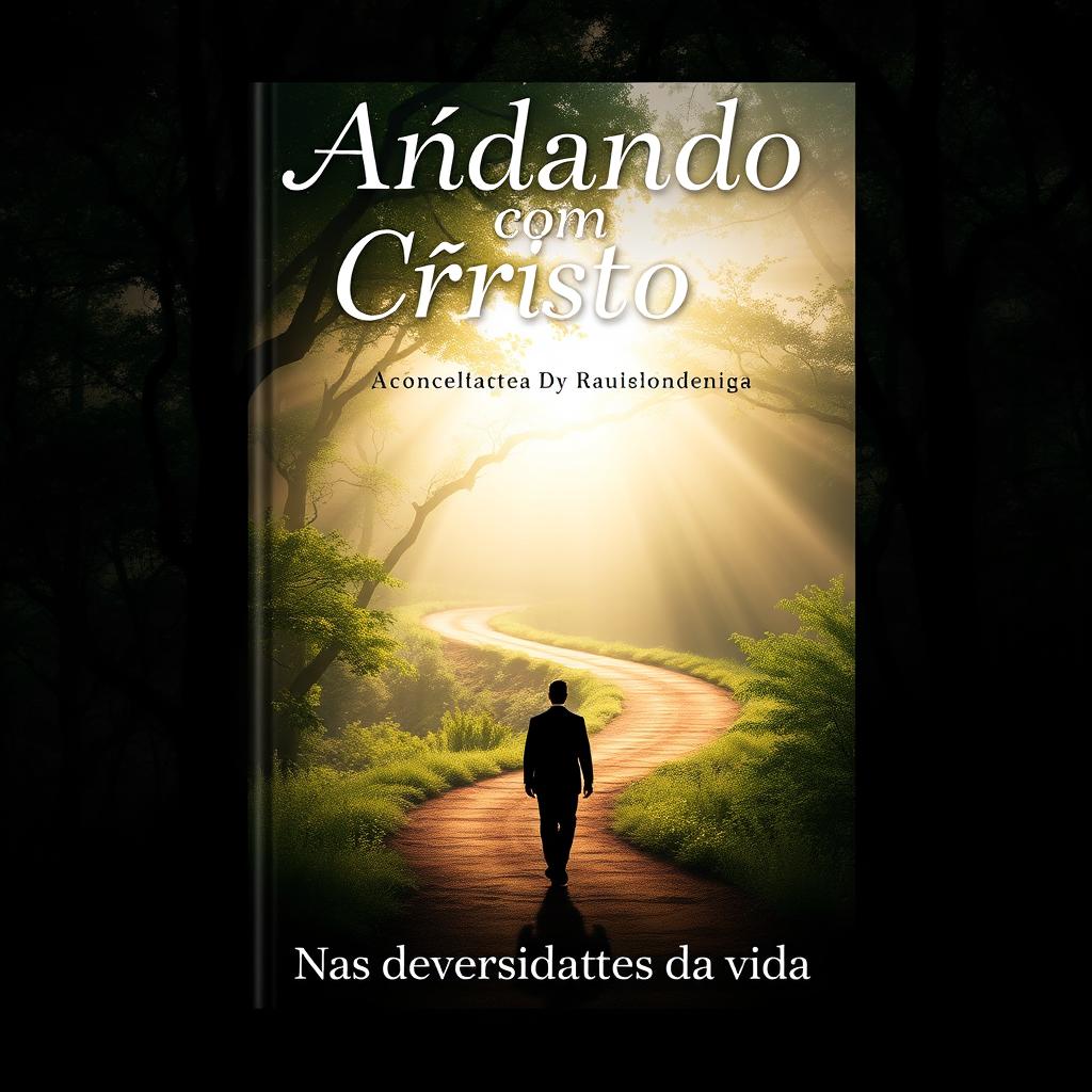 A book cover design featuring the title 'Andando com Cristo - Nas adversidades da vida'