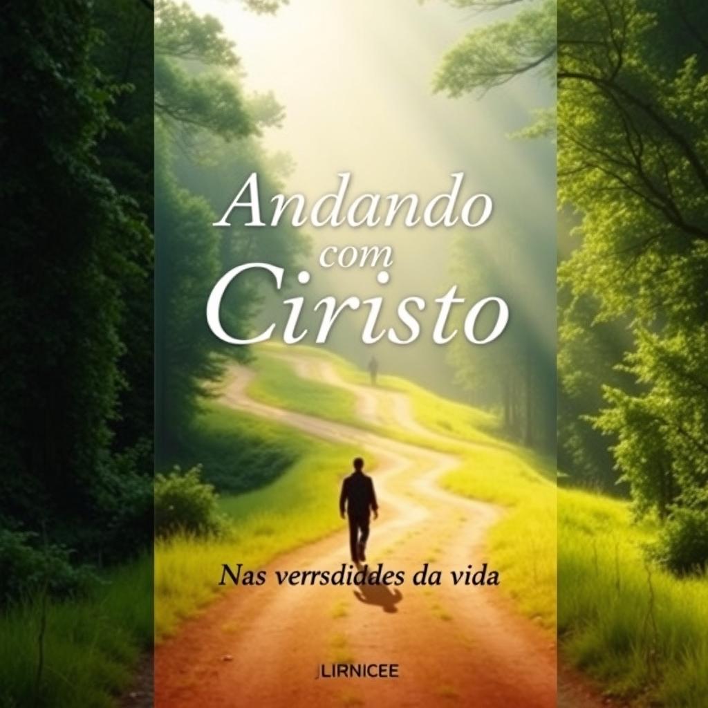 A book cover design featuring the title 'Andando com Cristo - Nas adversidades da vida'