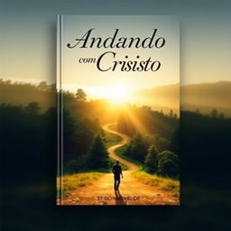 A book cover design featuring the title 'Andando com Cristo - Nas adversidades da vida'