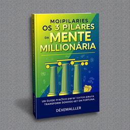 A modern and attractive book cover design for 'Os 3 Pilares da Mente Milionária: Um Guia Prático para Transformar Sonhos em Fortuna'