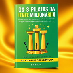 A modern and captivating book cover design for 'Os 3 Pilares da Mente Milionária: Um Guia Prático para Transformar Sonhos em Fortuna'