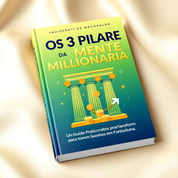 A modern and captivating book cover design for 'Os 3 Pilares da Mente Milionária: Um Guia Prático para Transformar Sonhos em Fortuna'