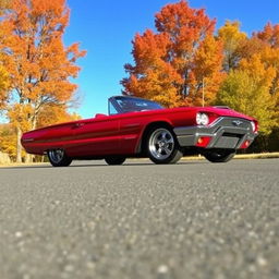 A stunning 1966 Ford Thunderbird, transformed into a widebody design, showcasing its sleek lines and elegant curves