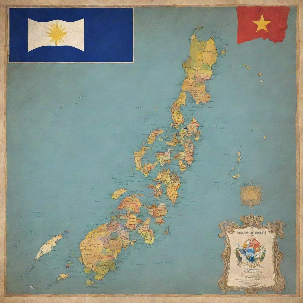 An altered map of the Philippines, where Mindanao is illustrated as an independent country, separate from Luzon and Visayas, complete with its own flag and capital.