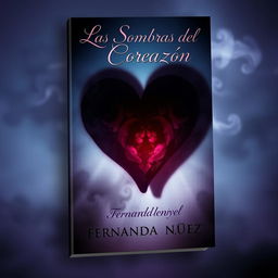 A captivating book cover for a novel titled 'Las Sombras del Corazón' by author Fernanda Núñez