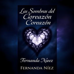 A captivating book cover for a novel titled 'Las Sombras del Corazón' by author Fernanda Núñez