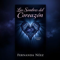 A captivating book cover for a novel titled 'Las Sombras del Corazón' by author Fernanda Núñez