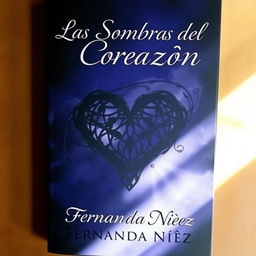 A captivating book cover for a novel titled 'Las Sombras del Corazón' by author Fernanda Núñez