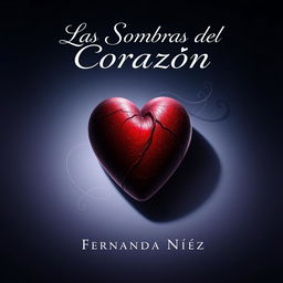 A striking book cover for a novel titled 'Las Sombras del Corazón' by author Fernanda Núñez