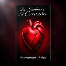 An elegant book cover for a novel titled 'Las Sombras del Corazón' by author Fernanda Núñez