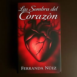 A visually stunning book cover for the novel 'Las Sombras del Corazón' by Fernanda Núñez