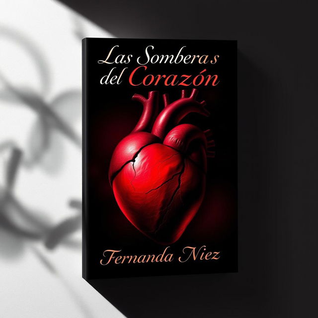 A book cover design for 'Las Sombras del Corazón' by Fernanda Núñez