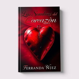 A captivating book cover for 'Las Sombras del Corazón' by Fernanda Núñez