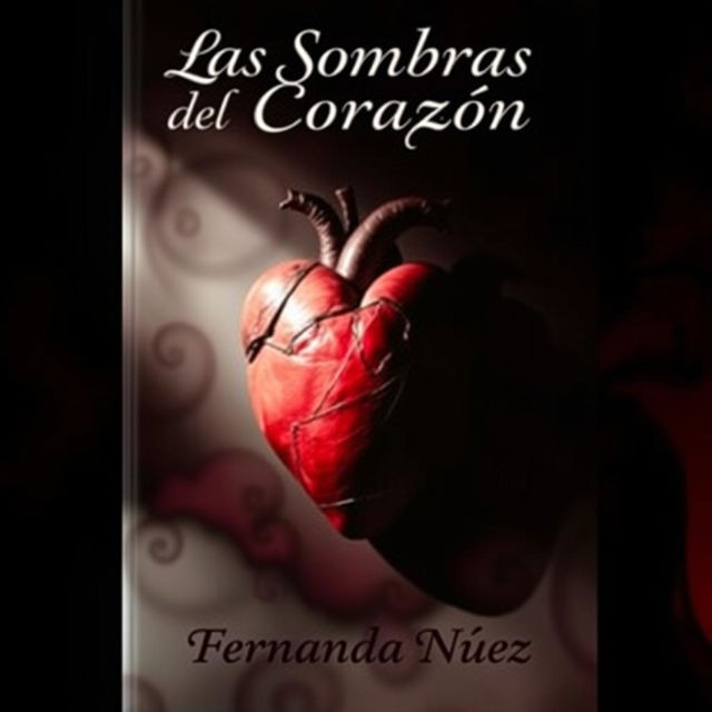 A captivating book cover for 'Las Sombras del Corazón' by Fernanda Núñez