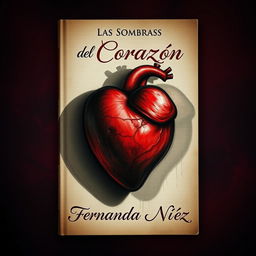 A stunning book cover for 'Las Sombras del Corazón' by Fernanda Núñez