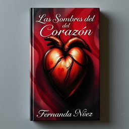 A stunning book cover for 'Las Sombras del Corazón' by Fernanda Núñez