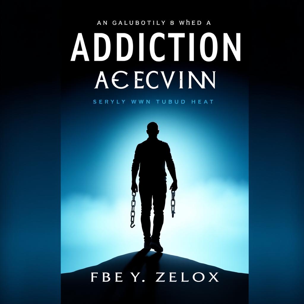 A book cover with dimensions 1800px by 2700px, featuring a captivating gradient from dark navy or black at the top to a light blue or soft white at the bottom, symbolizing the protagonist’s journey from darkness (addiction) to light (recovery)