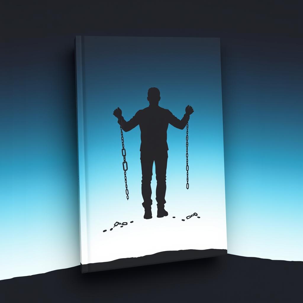 A book cover with dimensions 1800px by 2700px, featuring a captivating gradient from dark navy or black at the top to a light blue or soft white at the bottom, symbolizing the protagonist’s journey from darkness (addiction) to light (recovery)