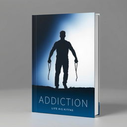 A book cover with dimensions 1800px by 2700px, featuring a captivating gradient from dark navy or black at the top to a light blue or soft white at the bottom, symbolizing the protagonist’s journey from darkness (addiction) to light (recovery)