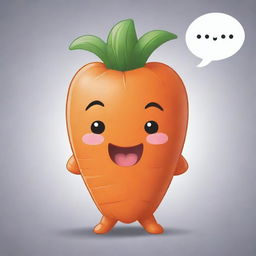 An adorable chibi-style carrot character, boasting exaggerated, comic muscles and a confident expression