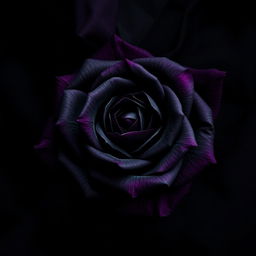 An abstract wallpaper featuring a not-so-small iron rose at the center, predominantly black with petal edges in a rich purple