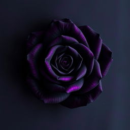 An abstract wallpaper featuring a not-so-small iron rose at the center, predominantly black with petal edges in a rich purple