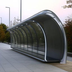 A futuristic, highly advanced and supremely beautiful bus stop.