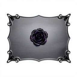 A dark steel plaque featuring elegantly forged edges at each corner, inspired by European design