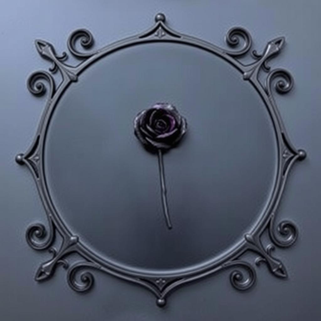 A dark steel plaque featuring elegantly forged edges at each corner, inspired by European design