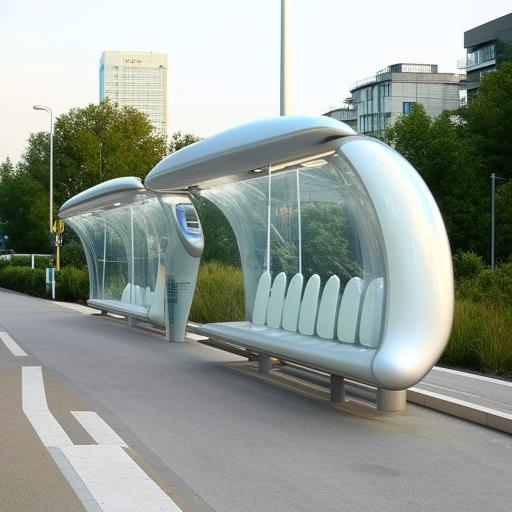 A futuristic, highly advanced and supremely beautiful bus stop.