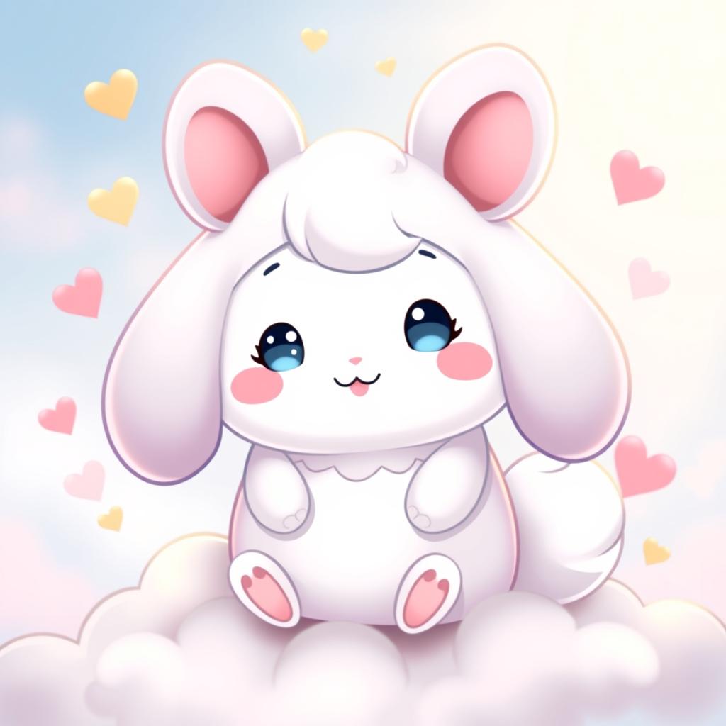 A cute and fluffy cartoon character resembling a puppy with long, droopy ears and a round body, named Cinnamoroll