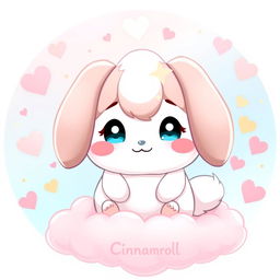 A cute and fluffy cartoon character resembling a puppy with long, droopy ears and a round body, named Cinnamoroll