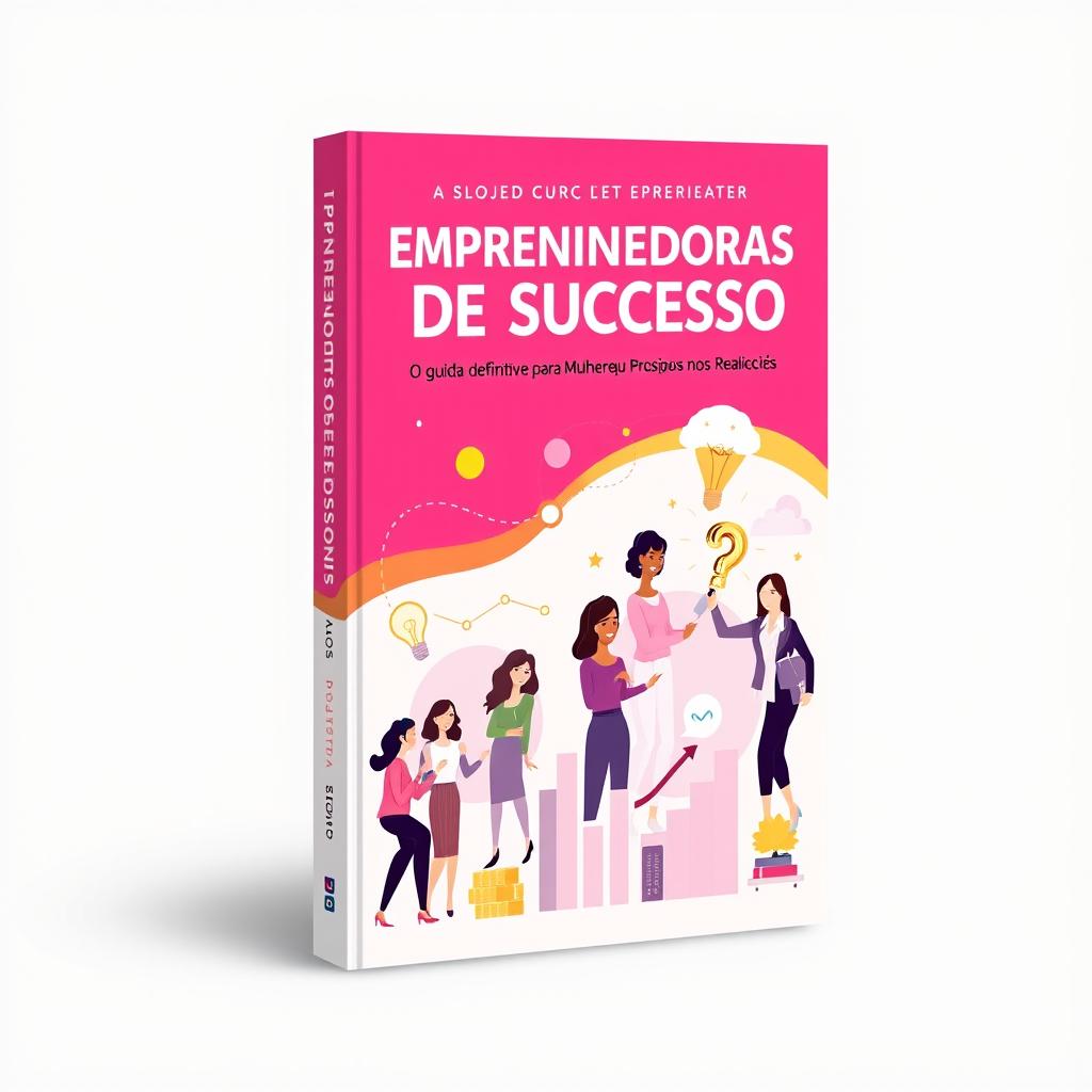 A modern and editable Canva book cover design for 'Empreendedoras de Sucesso Transformando Sonhos em Realidade: O Guia Definitivo para Mulheres que Desejam Prosperar nos Negócios'