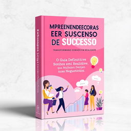 A modern and editable Canva book cover design for 'Empreendedoras de Sucesso Transformando Sonhos em Realidade: O Guia Definitivo para Mulheres que Desejam Prosperar nos Negócios'